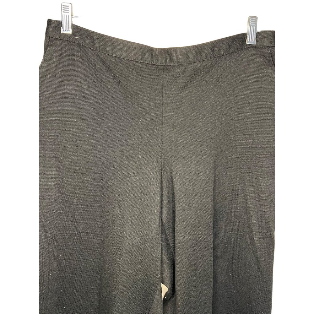 ALFRED DUNNER PETITE Women's Black Pants Size 16P Elastic Waist 2 Side Pockets S - Picture 2 of 12
